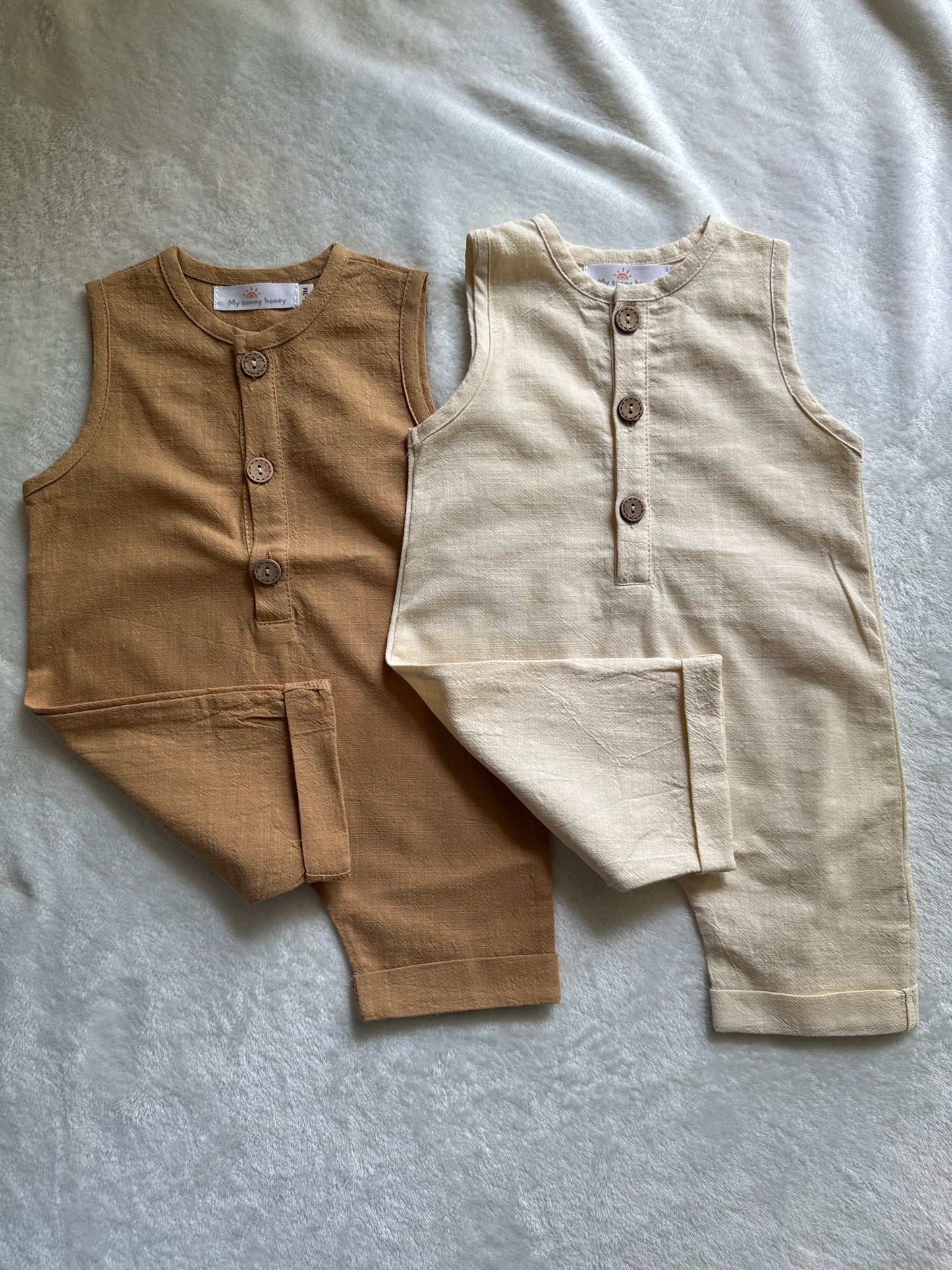 Pure Linen Σαλοπετάκι Μπέζ/ Λευκό
