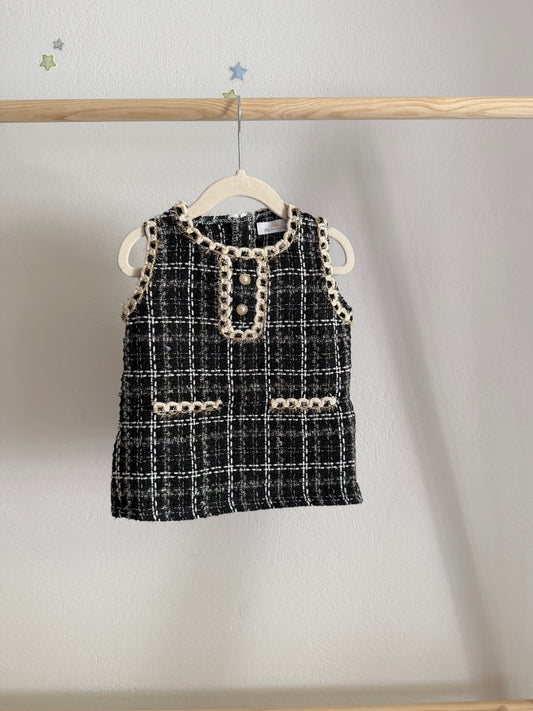 Miss Cutie Φόρεμα Καρό Μαύρο