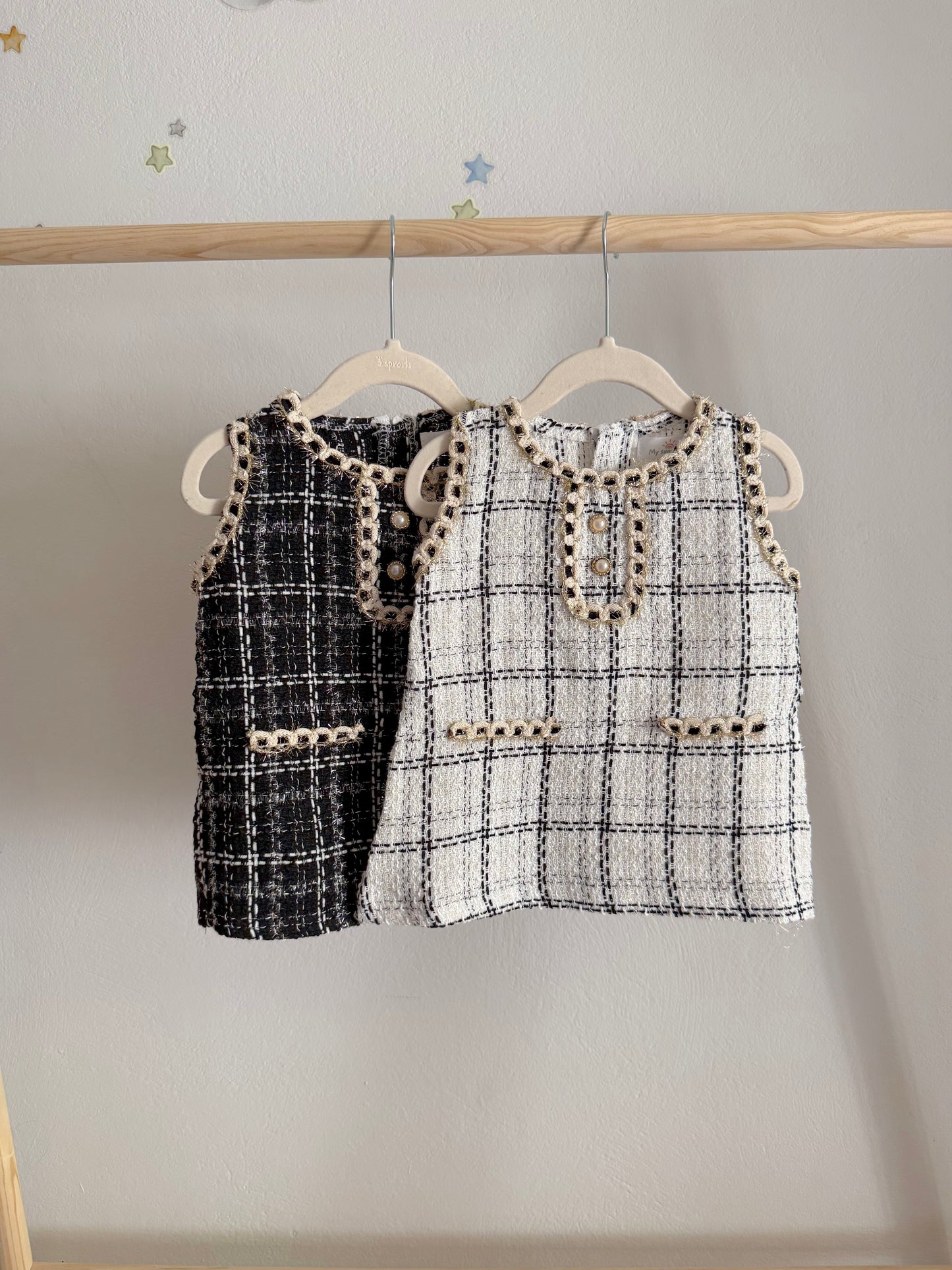 Miss Cutie Φόρεμα Καρό Λευκό